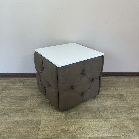 Пуф-трансформер 5в1 Остін-1 зі столиком велюр коричневий/біла аляска 1-3-9005