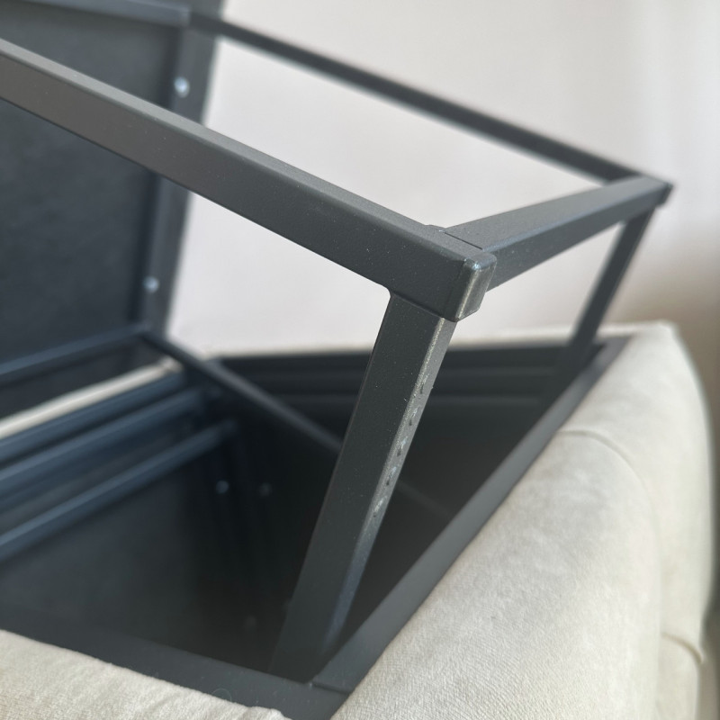 Пуф-трансформер 5в1 Остін-1 зі столиком велюр бежевий/біла аляска 3-3-9005