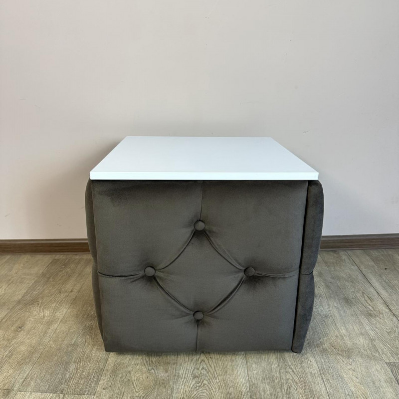 Пуф-трансформер 5в1 Остін-1 зі столиком велюр сіро-коричневий/біла аляска 5-3-9003