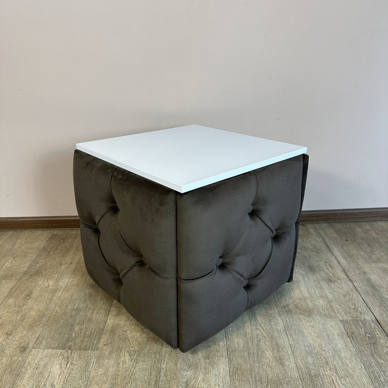 Пуф-трансформер 5в1 Остін-1 зі столиком велюр сіро-коричневий/біла аляска 5-3-9003