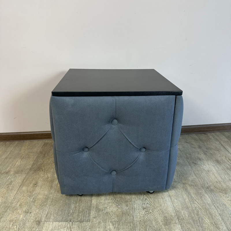 Пуф-трансформер 5в1 Остін-1 зі столиком велюр сірий/чорний 7-5-9005