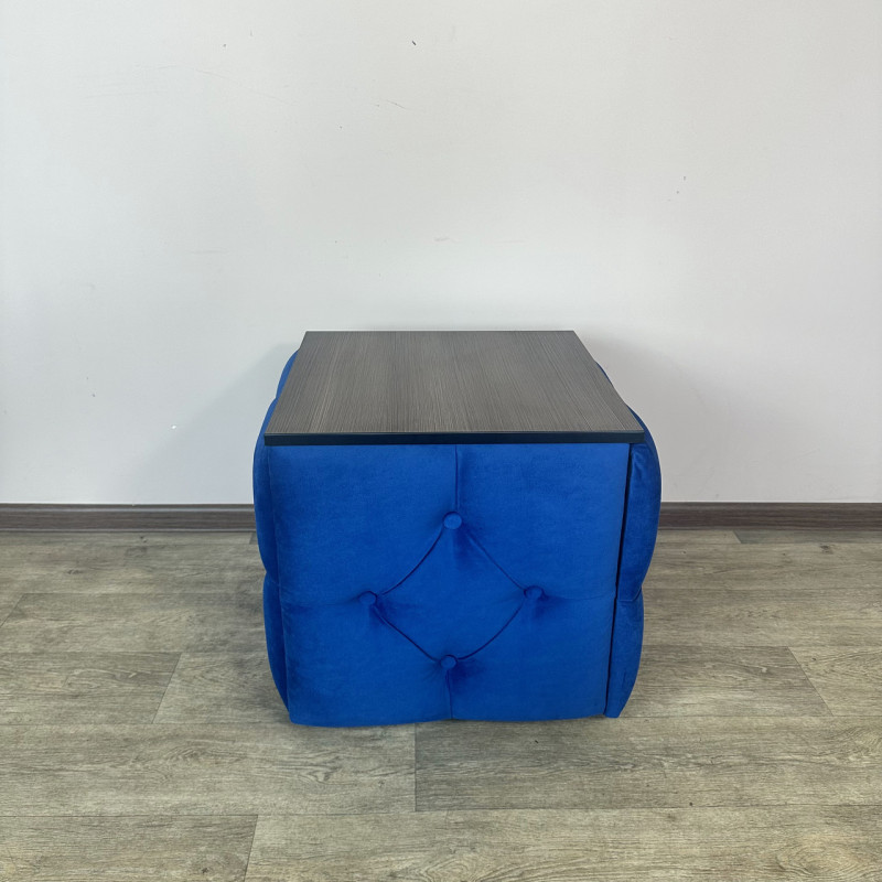 Пуф-трансформер 5в1 Остін-1 зі столиком велюр синій/ріголетто темний 9-1-9005