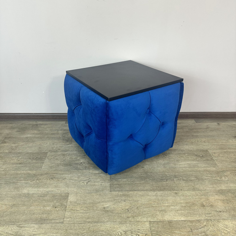 Пуф-трансформер 5в1 Mzavod Остин-1 со столиком велюр синий/черный 9-5-9003
