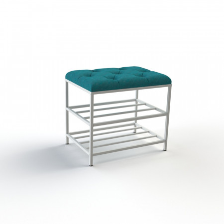 Банкетка для взуття Женева-1 50 см велюр бірюзовий 2-0-9003