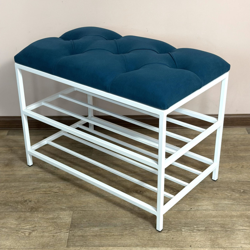 Банкетка для взуття Женева-1 50 см велюр бірюзовий 2-0-9003