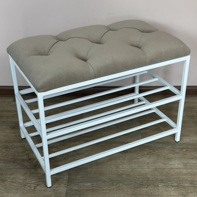 Банкетка для взуття Женева-1 50 см велюр бежевий 3-0-9003