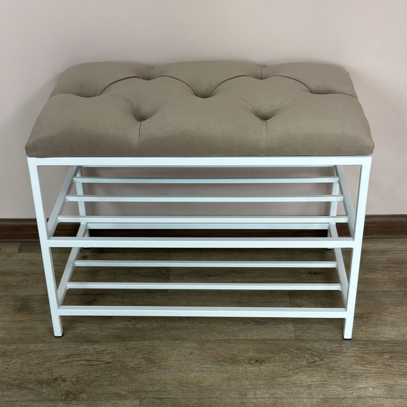 Банкетка для взуття Женева-1 50 см велюр бежевий 3-0-9003