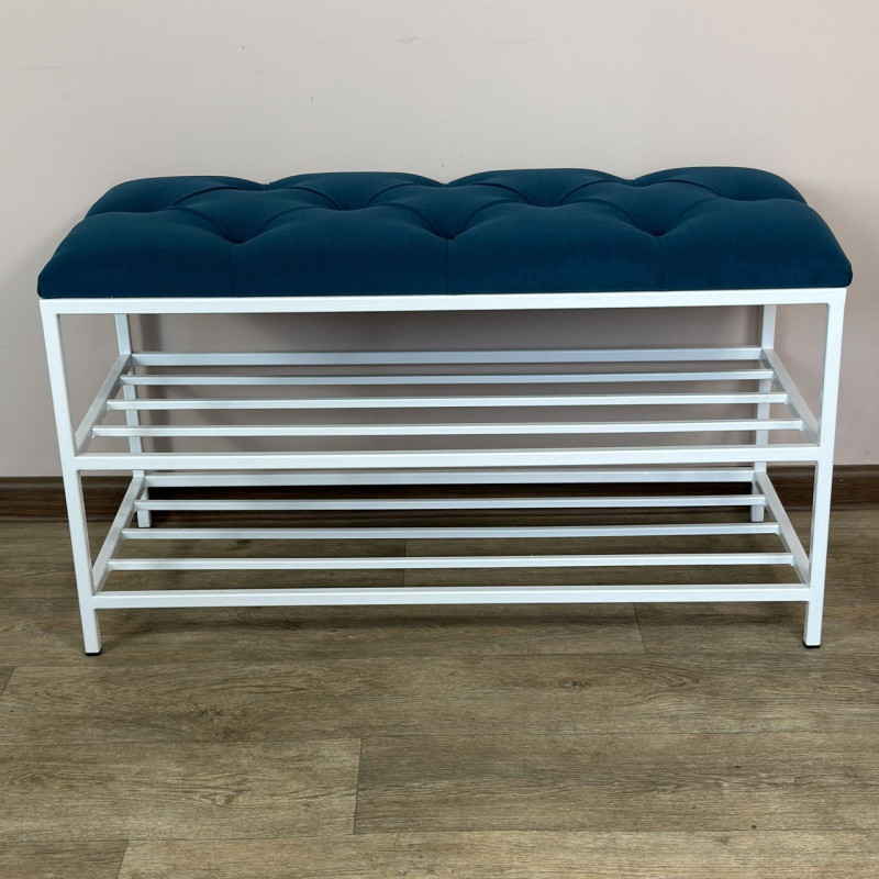 Банкетка для взуття Женева-1 80 см велюр бірюзовий 2-0-9003