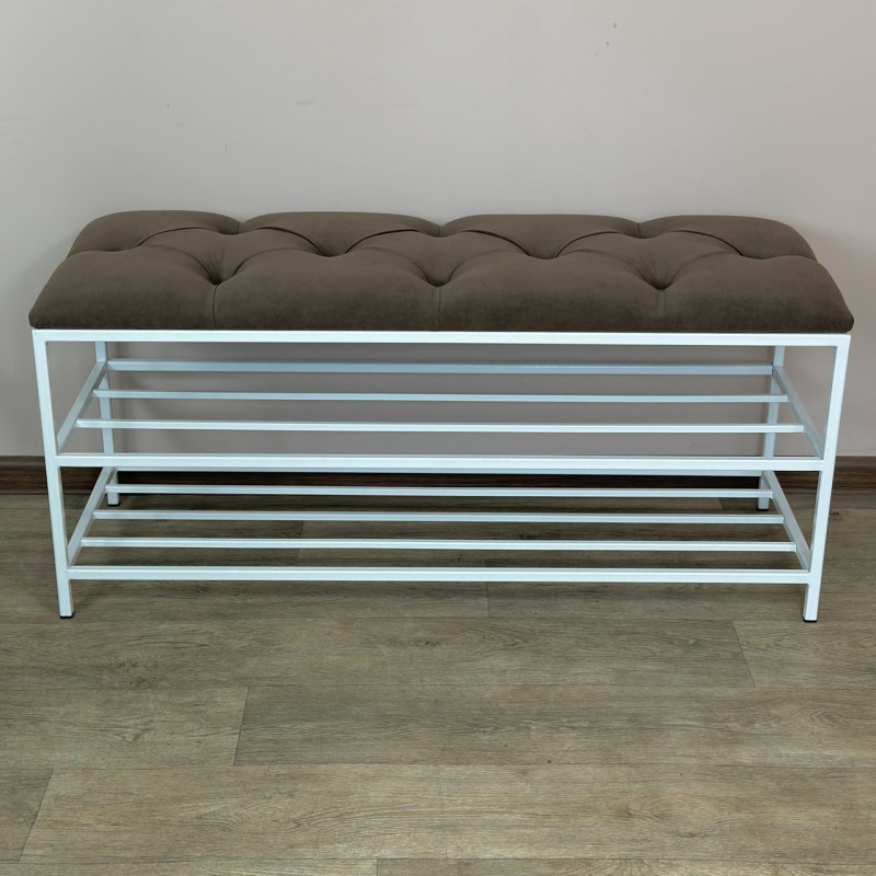 Банкетка для взуття Женева-1 90 см велюр коричневий 1-0-9003