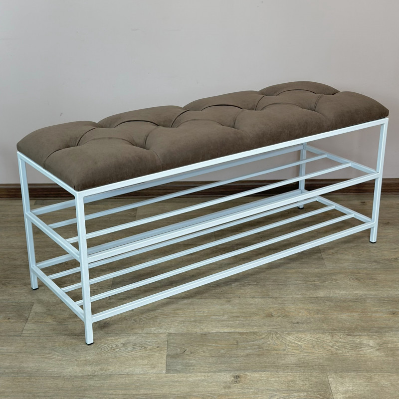 Банкетка для взуття Женева-1 90 см велюр коричневий 1-0-9003