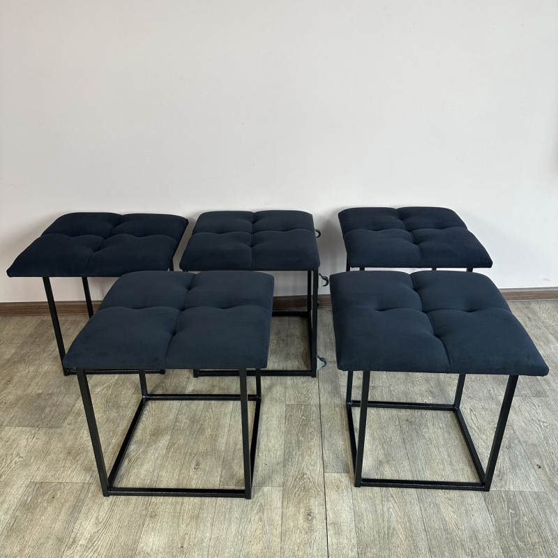 Пуф-трансформер 5в1 Остін-4 велюр чорний 10-0-9005