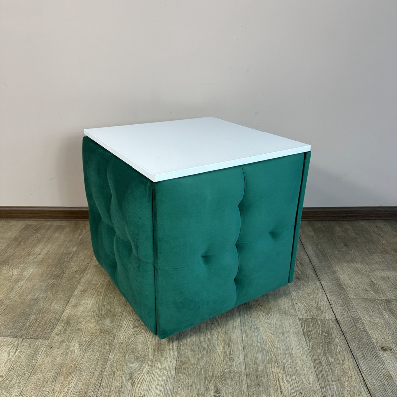 Пуф-трансформер 5в1 Остін-4 зі столиком велюр смарагдовий/біла аляска 8-3-9003