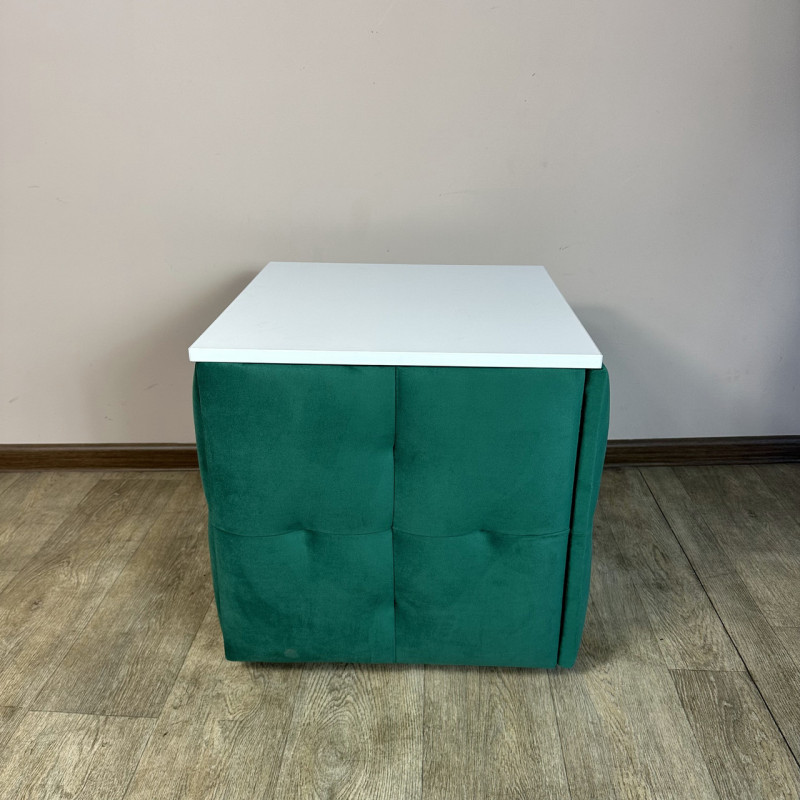 Пуф-трансформер 5в1 Остін-4 зі столиком велюр смарагдовий/біла аляска 8-3-9003