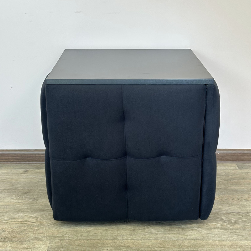 Пуф-трансформер 5в1 Остін-4 зі столиком велюр чорний/чорний 10-5-9003