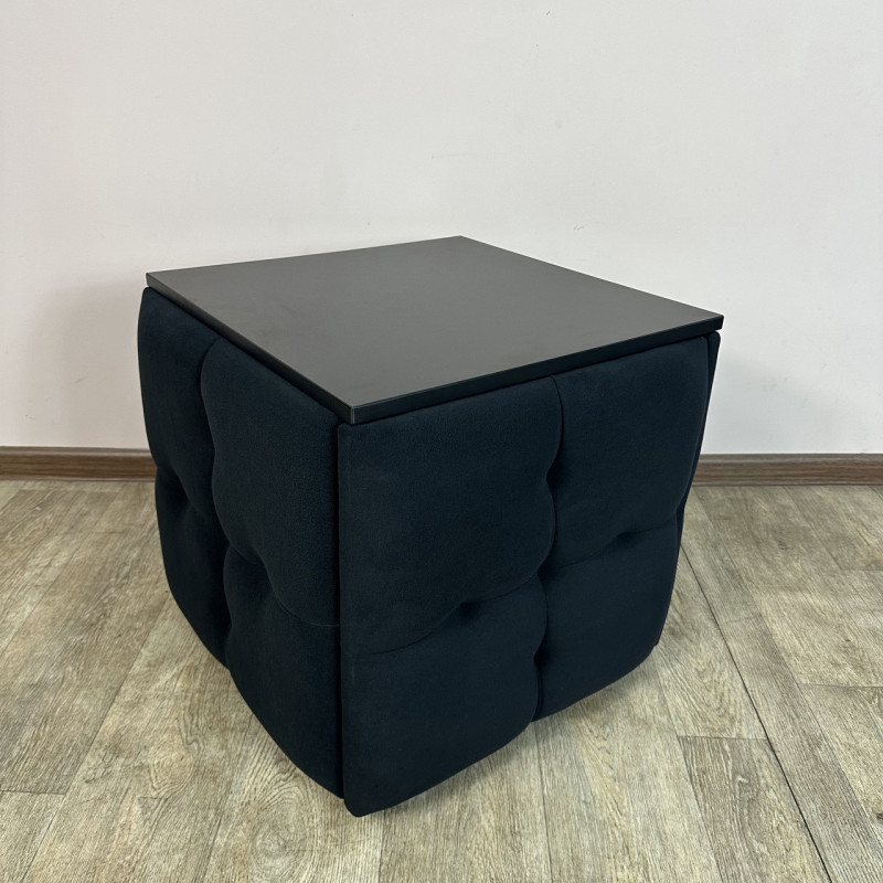Пуф-трансформер 5в1 Остін-4 зі столиком велюр чорний/чорний 10-5-9003
