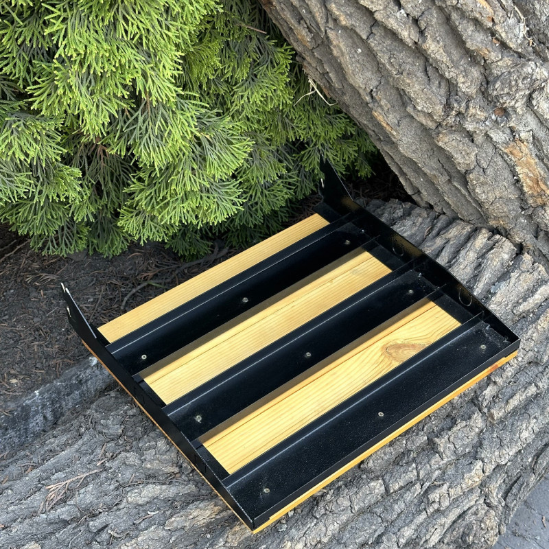 Бічна полиця Mzavod для мангалу Прометей на 9-12 шампурів світле дерево