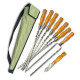 Набір шампурів Ліра 6/1/1 світла ручка в зеленому чохлі