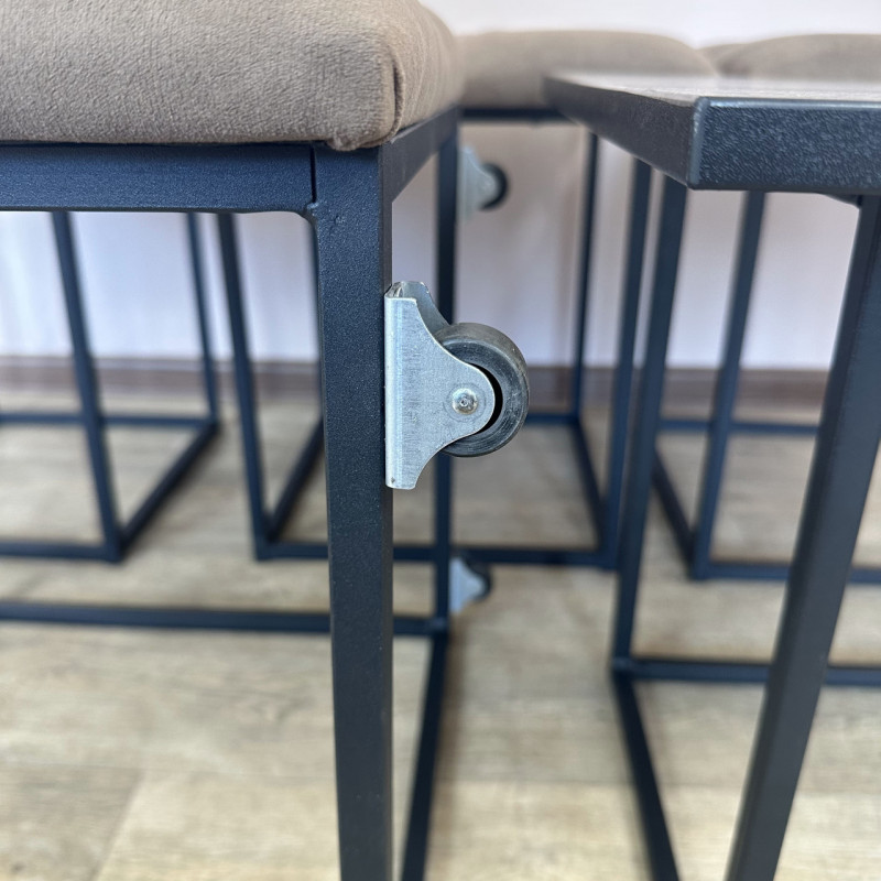 Пуф-трансформер 5в1 Остін-1 зі столиком велюр коричневий/горіх каліфорнійський 1-4-9005