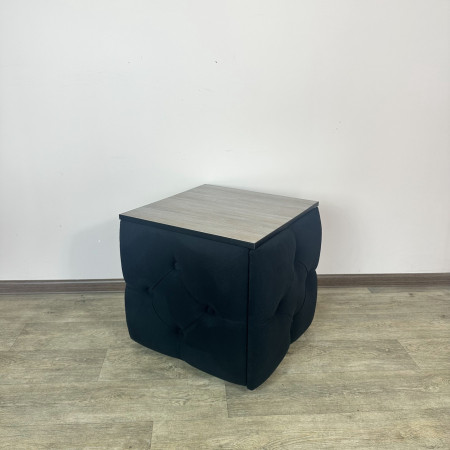 Пуф-трансформер 5в1 Остін-1 зі столиком велюр чорний/дуб платиновий 10-2-9003