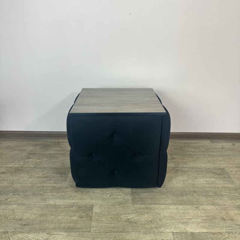 Пуф-трансформер 5в1 Остін-1 зі столиком велюр чорний/дуб платиновий 10-2-9003