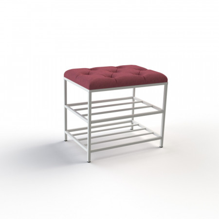 Банкетка для обуви Женева-1 50см велюр красный 4-0-9003