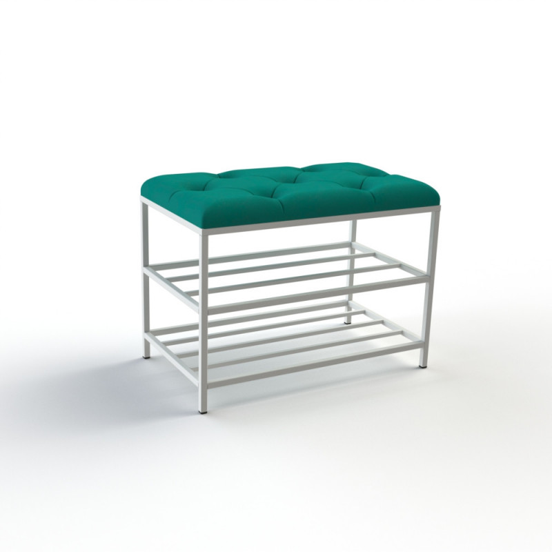 Банкетка для обуви Женева-1 60см велюр изумрудный 8-0-9003