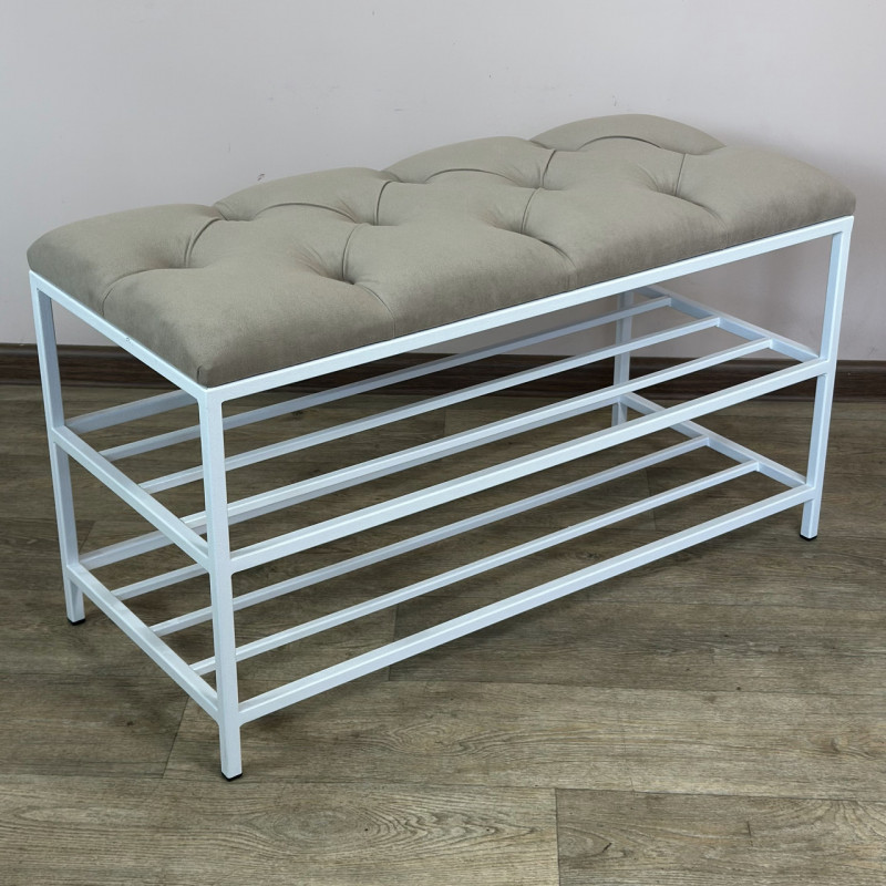 Банкетка для взуття Женева-1 80 см велюр бежевий 3-0-9003