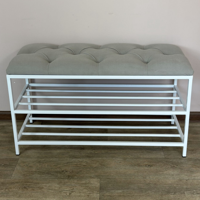 Банкетка для взуття Женева-1 70 см велюр світло-сірий 6-0-9003