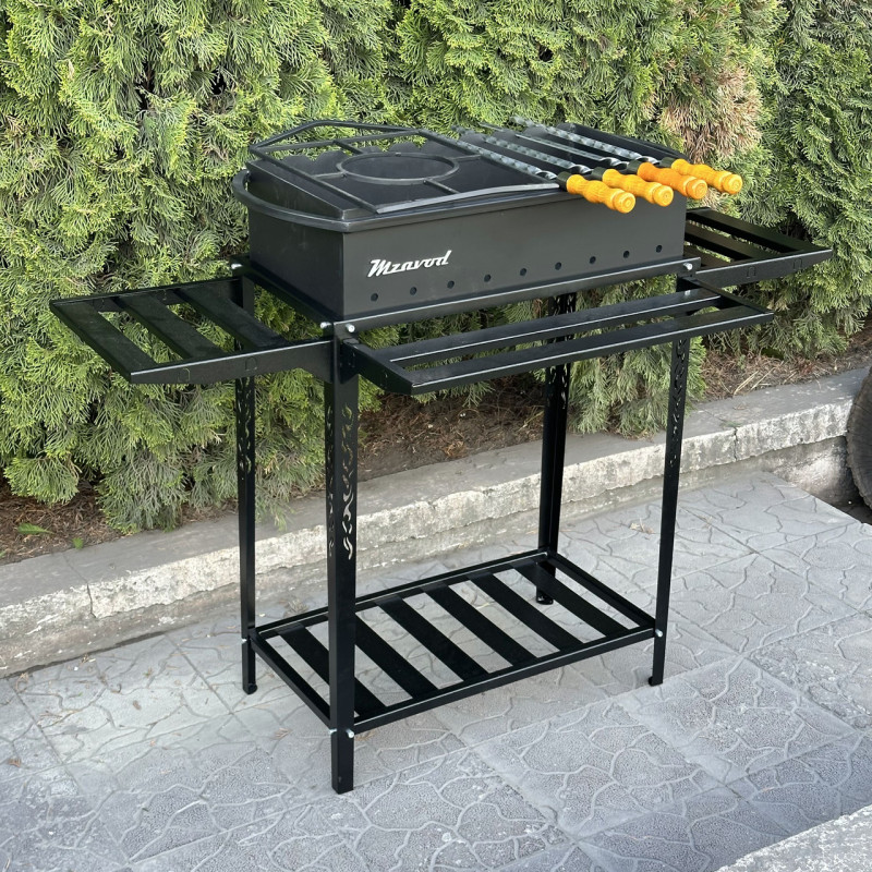 Мангал Mzavod Прометей на 9 шампурів 3мм на дровниці