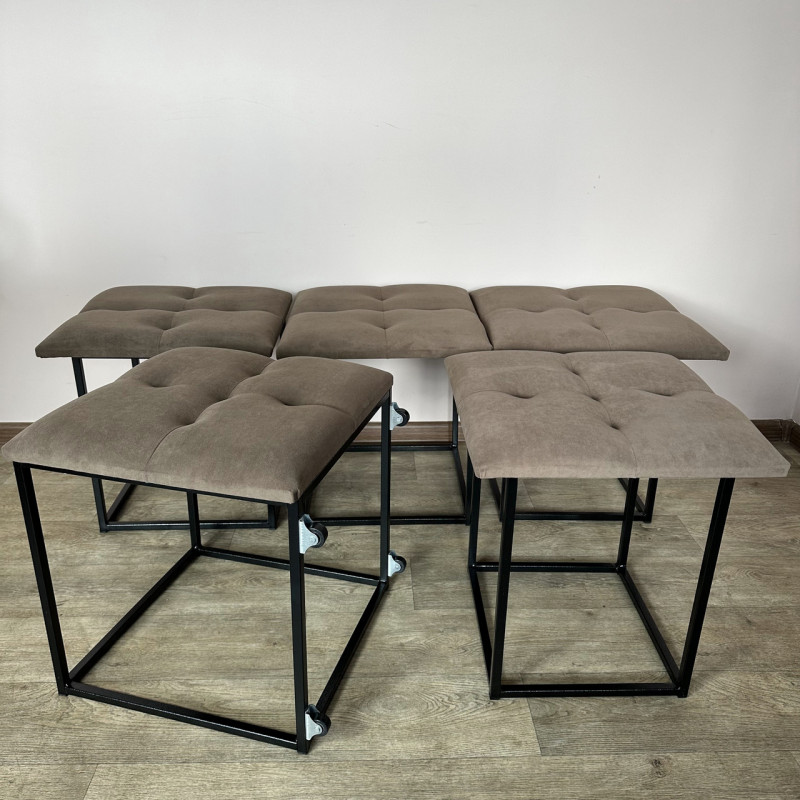 Пуф-трансформер 5в1 Остін-4 велюр коричневий 1-0-9005