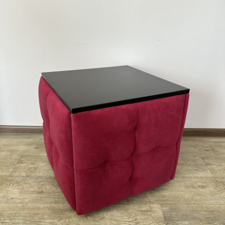 Пуф-трансформер 5в1 Остін-4 зі столиком велюр червоний/чорний 4-5-9005