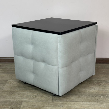 Пуф-трансформер 5в1 Остін-4 зі столиком велюр світло-сірий/чорний 6-5-9005