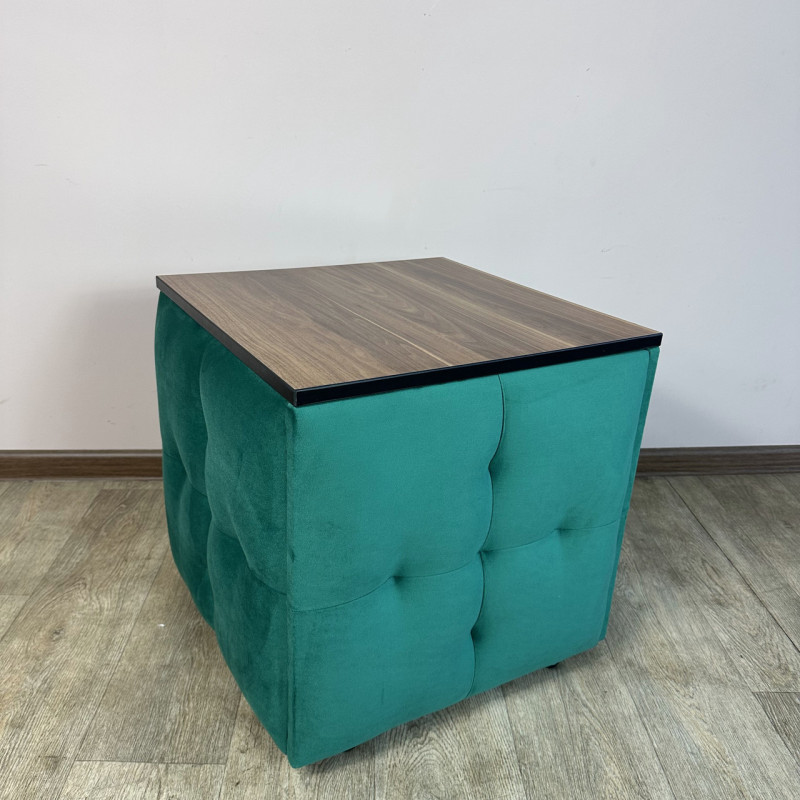 Пуф-трансформер 5в1 Остін-4 зі столиком велюр смарагдовий/горіх каліфорнійський 8-4-9003