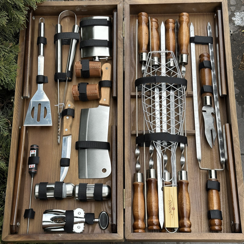 Подарунковий набір Mzavod Майстер Гриль кейс-столик світла текстура