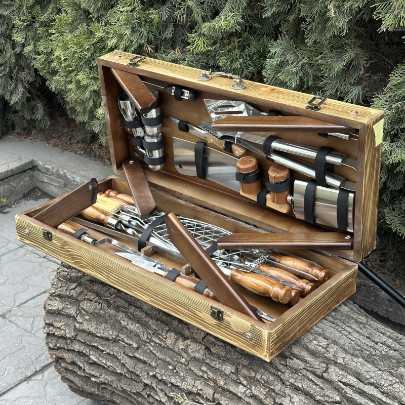 Подарунковий набір Mzavod Майстер Гриль кейс-столик світла текстура