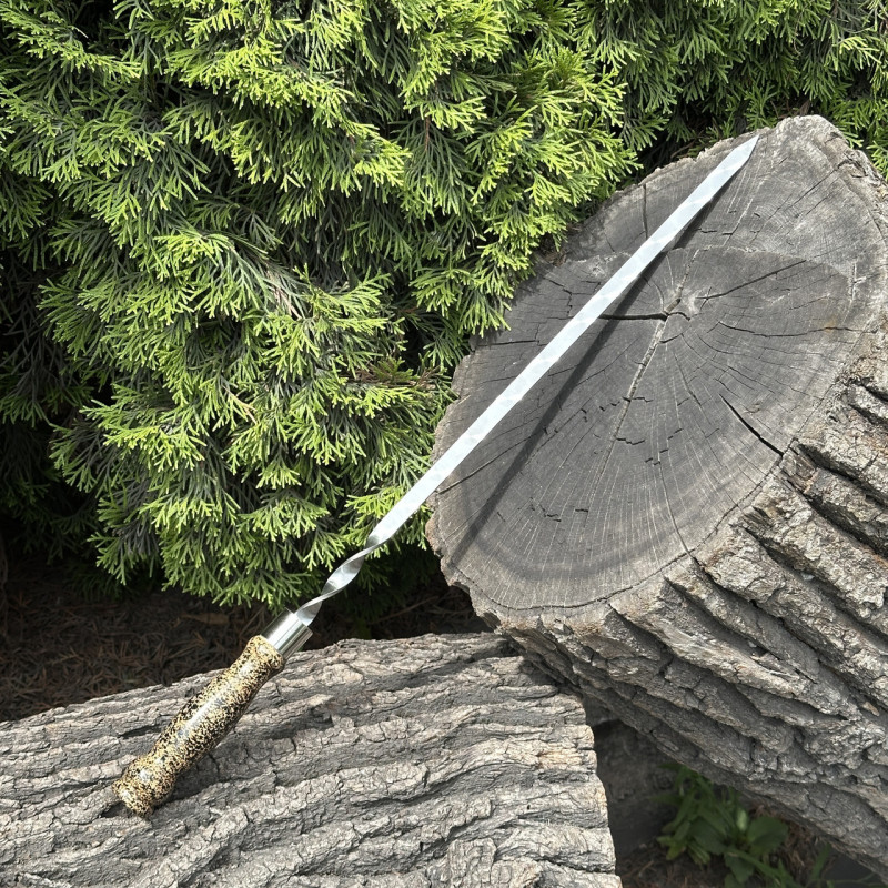 Шампур Mzavod з дерев'яною ручкою 630х12х3мм мармуровий