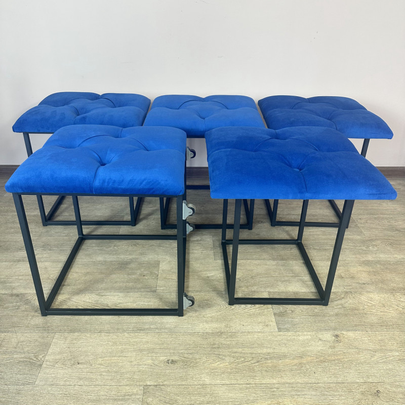 Пуф-трансформер 5в1 Остін-1 велюр синій 9-0-9005