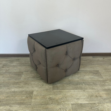 Пуф-трансформер 5в1 Остін-1 зі столиком велюр коричневий/чорний 1-5-9005