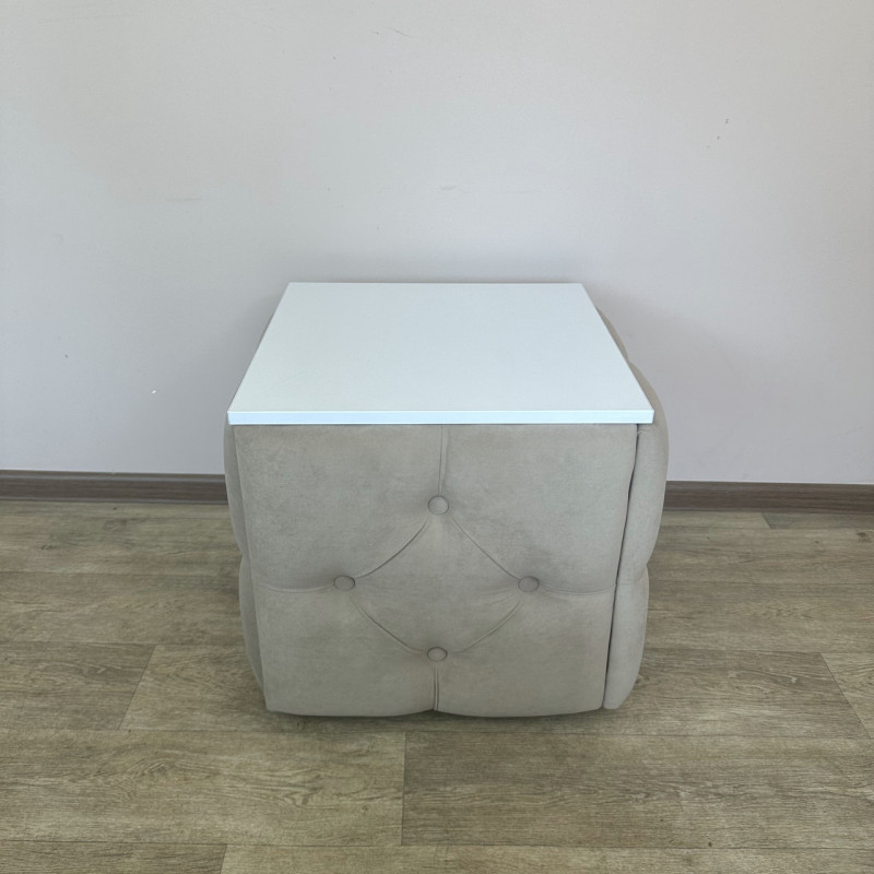 Пуф-трансформер 5в1 Остін-1 зі столиком велюр бежевий/біла аляска 3-3-9003