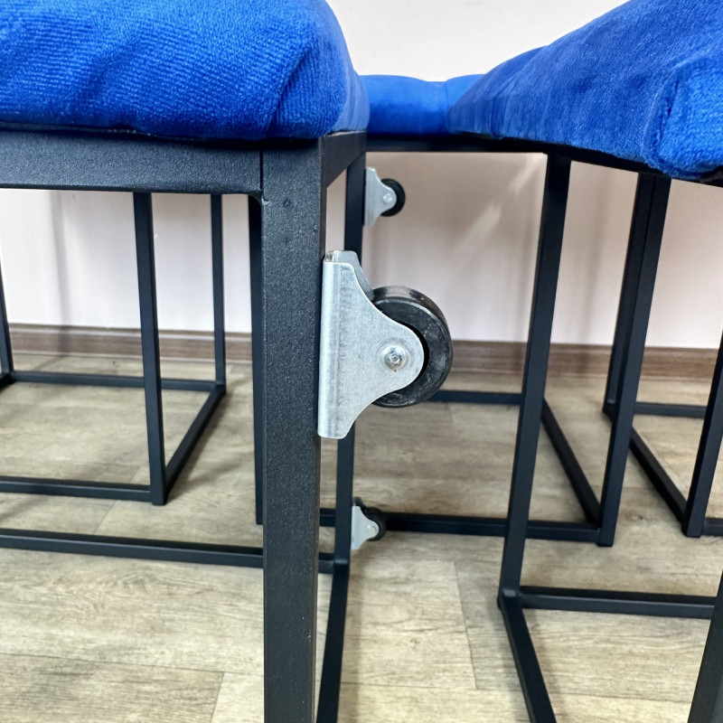 Пуф-трансформер 5в1 Остін-1 зі столиком велюр синій/біла аляска 9-3-9005