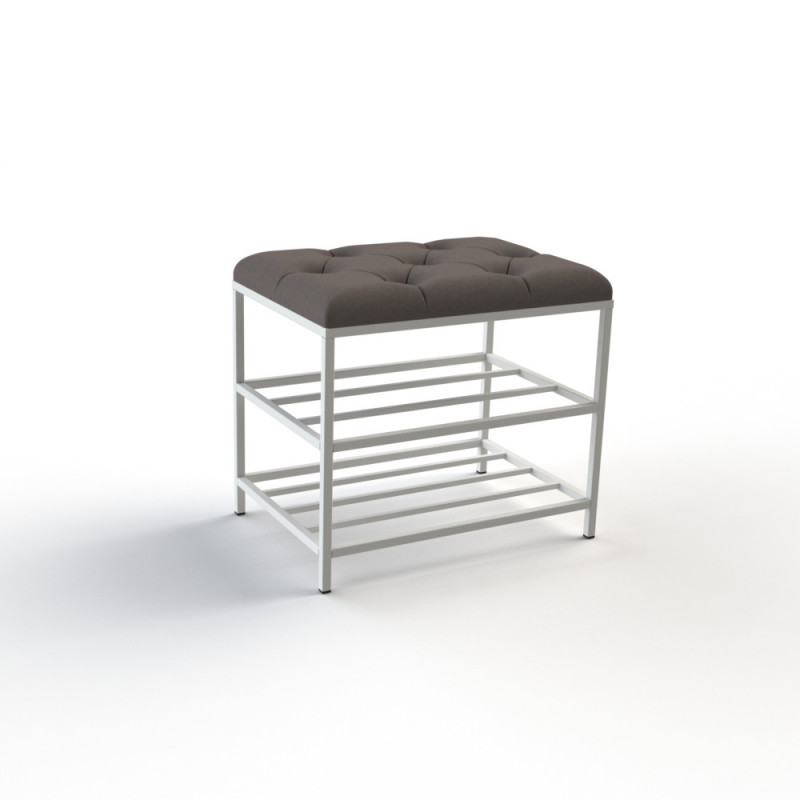 Банкетка для взуття Женева-1 50 см велюр сіро-коричневий 5-0-9003