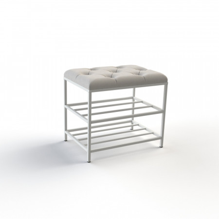 Банкетка для взуття Женева-1 50 см велюр світло-сірий 6-0-9003