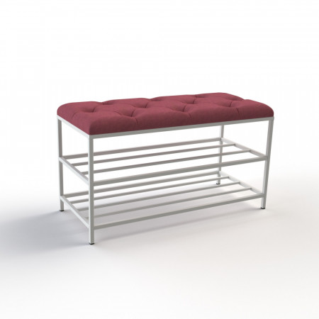 Банкетка для взуття Женева-1 80 см велюр червоний 4-0-9003