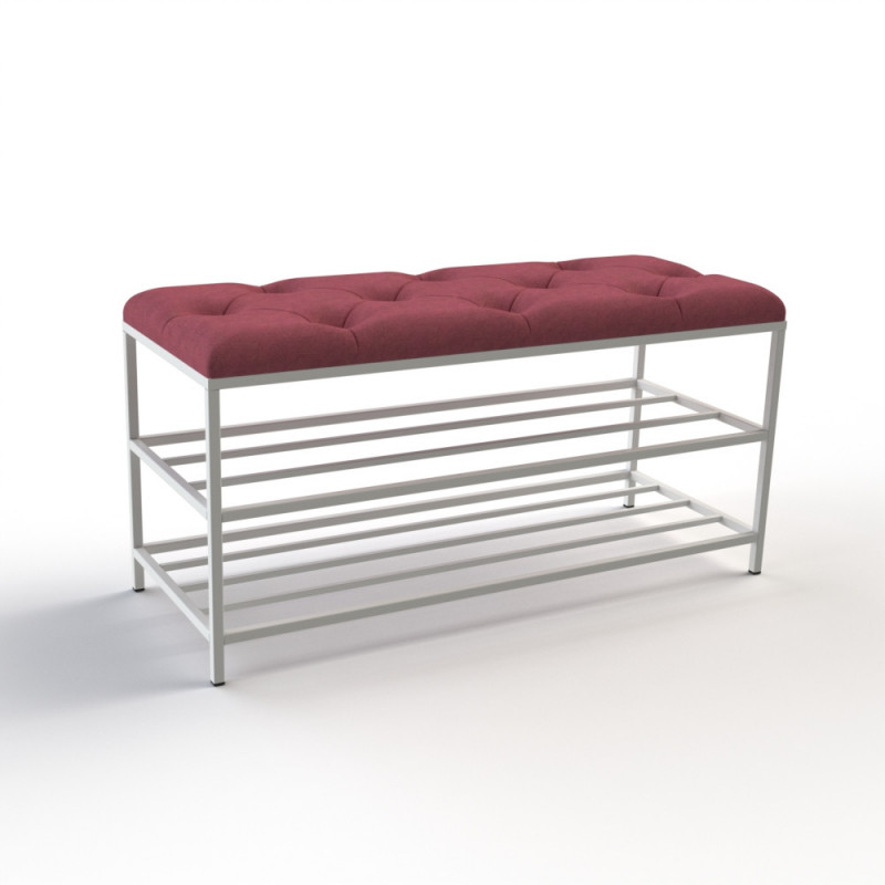 Банкетка для взуття Женева-1 90 см велюр червоний 4-0-9003