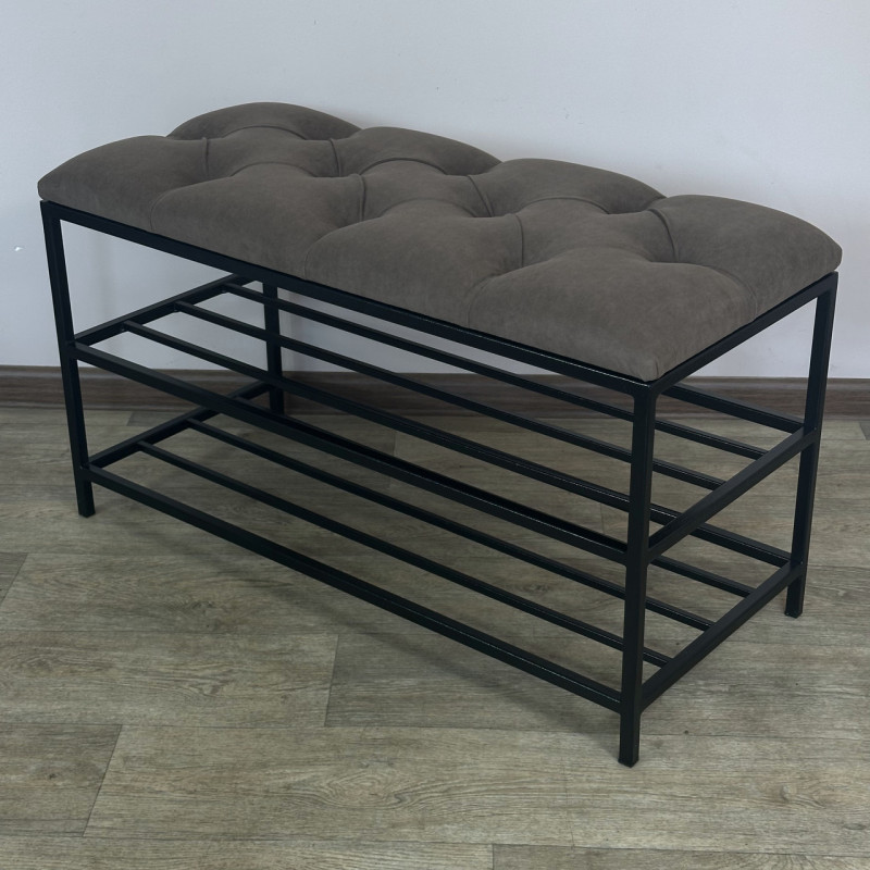 Банкетка для взуття Женева-1 80 см велюр коричневий 1-0-9005