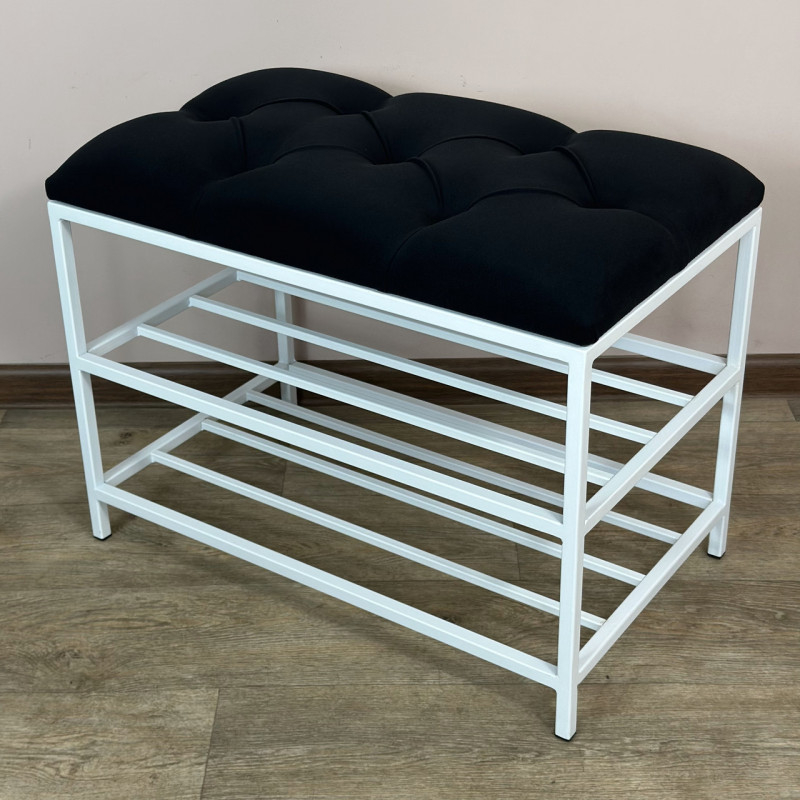 Банкетка для взуття Женева-1 60 см велюр чорний 10-0-9003