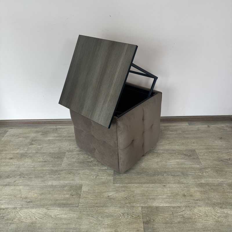 Пуф-трансформер 5в1 Остін-4 зі столиком велюр коричневий/ріголетто темний 1-1-9005