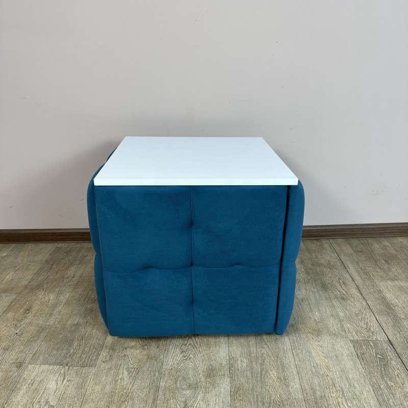 Пуф-трансформер 5в1 Остін-4 зі столиком велюр бірюзовий/біла аляска 2-3-9003