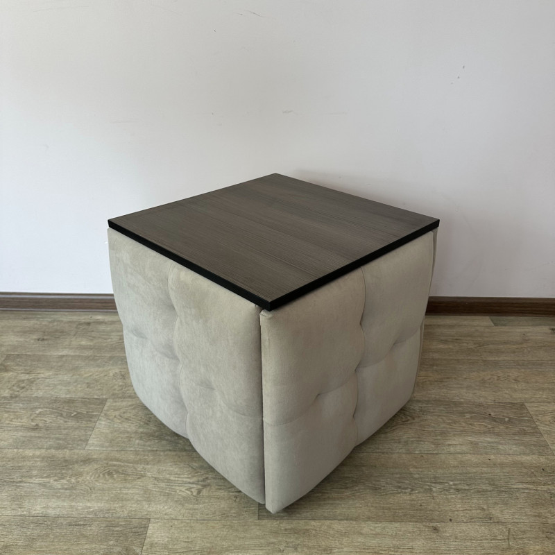 Пуф-трансформер 5в1 Остін-4 зі столиком велюр бежевий/ріголетто темний 3-1-9005