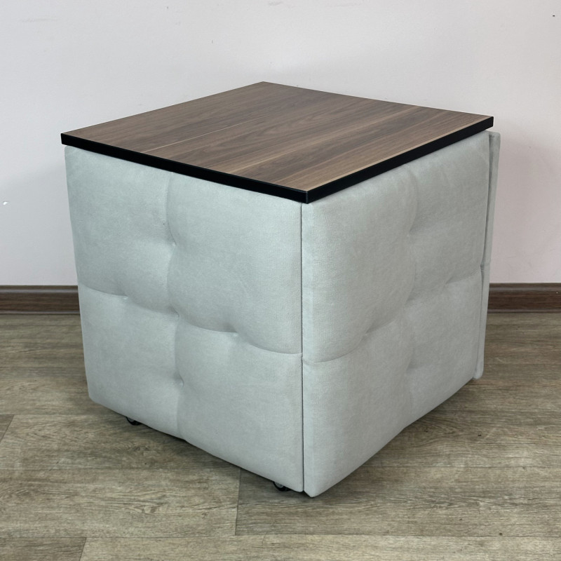 Пуф-трансформер 5в1 Остін-4 зі столиком велюр світло-сірий/горіх каліфорнійський 6-4-9003